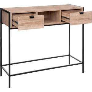 CONSOLA RECIBIDOR VENICE COLOR ROBLE 100X35X80CM