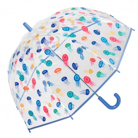 PARAGUAS INFANTIL AUTOMÁTICO TRANSPARENTE MEDUSAS Ø72CM