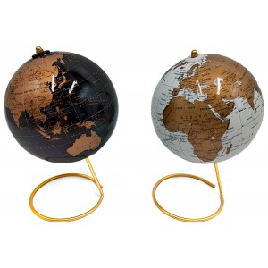 GLOBO TERRAQUEO MESA DORADO 14X14X22CM