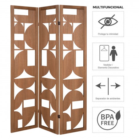 BIOMBO SEPARADOR DECORATIVO GEOMÉTRICO 170X120CM