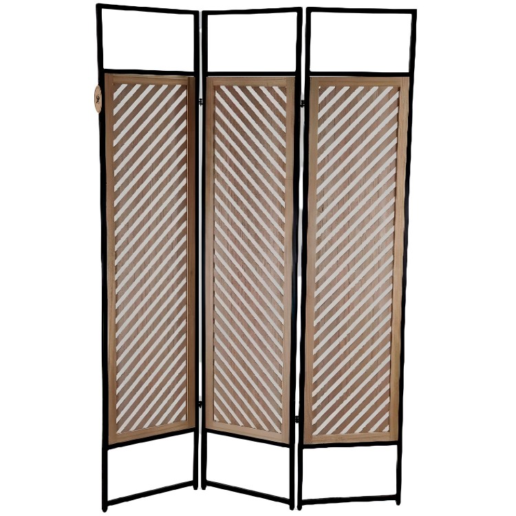 BIOMBO SEPARADOR DECORATIVO METÁLICO/MDF 170X112CM