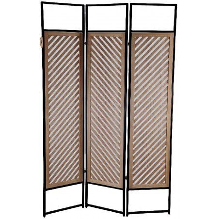 BIOMBO SEPARADOR DECORATIVO METÁLICO/MDF 170X112CM