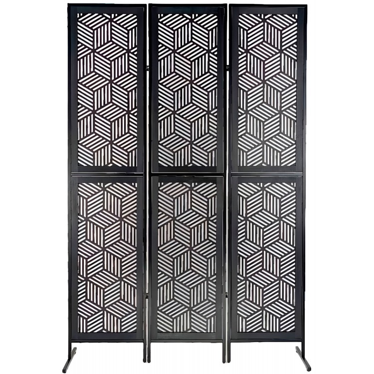 BIOMBO SEPARADOR DECORATIVO BLACK METÁLICO/MDF 170X112CM