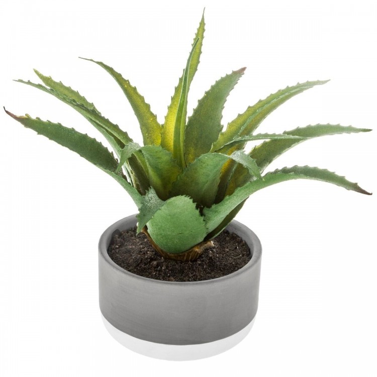 PLANTA ARTIFICIAL CON MACETA CEMENTO BICOLOR  27X25X23CM