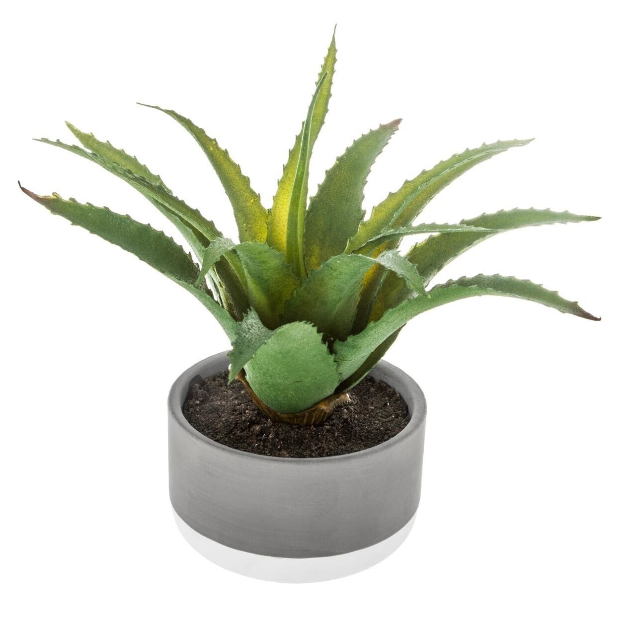 PLANTA ARTIFICIAL CON MACETA CEMENTO BICOLOR  27X25X23CM