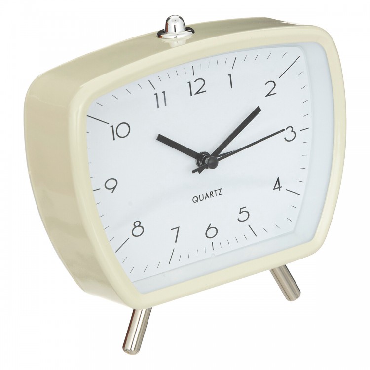 RELOJ DE SOBREMESA COLOR MARFIL 14,6X6,6X14,1CM
