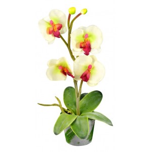 Planta Orquidea artificial con maceta (27x12 cm)