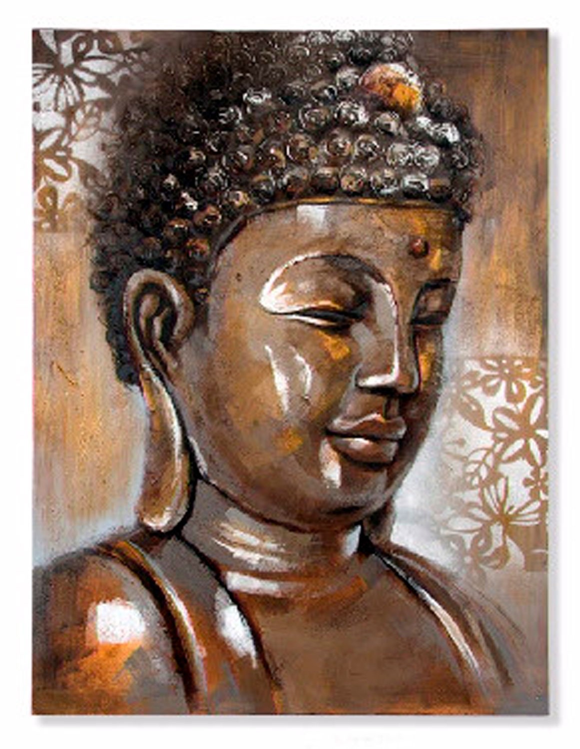CUADRO DECORATIVO BUDA PINTADO A MANO 90X120CM