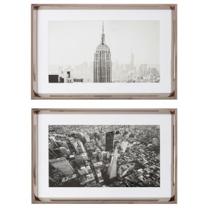 CUADRO DECORATIVO SALÓN NUEVA YORK BORDE PLATEADO 60X40X3,5CM