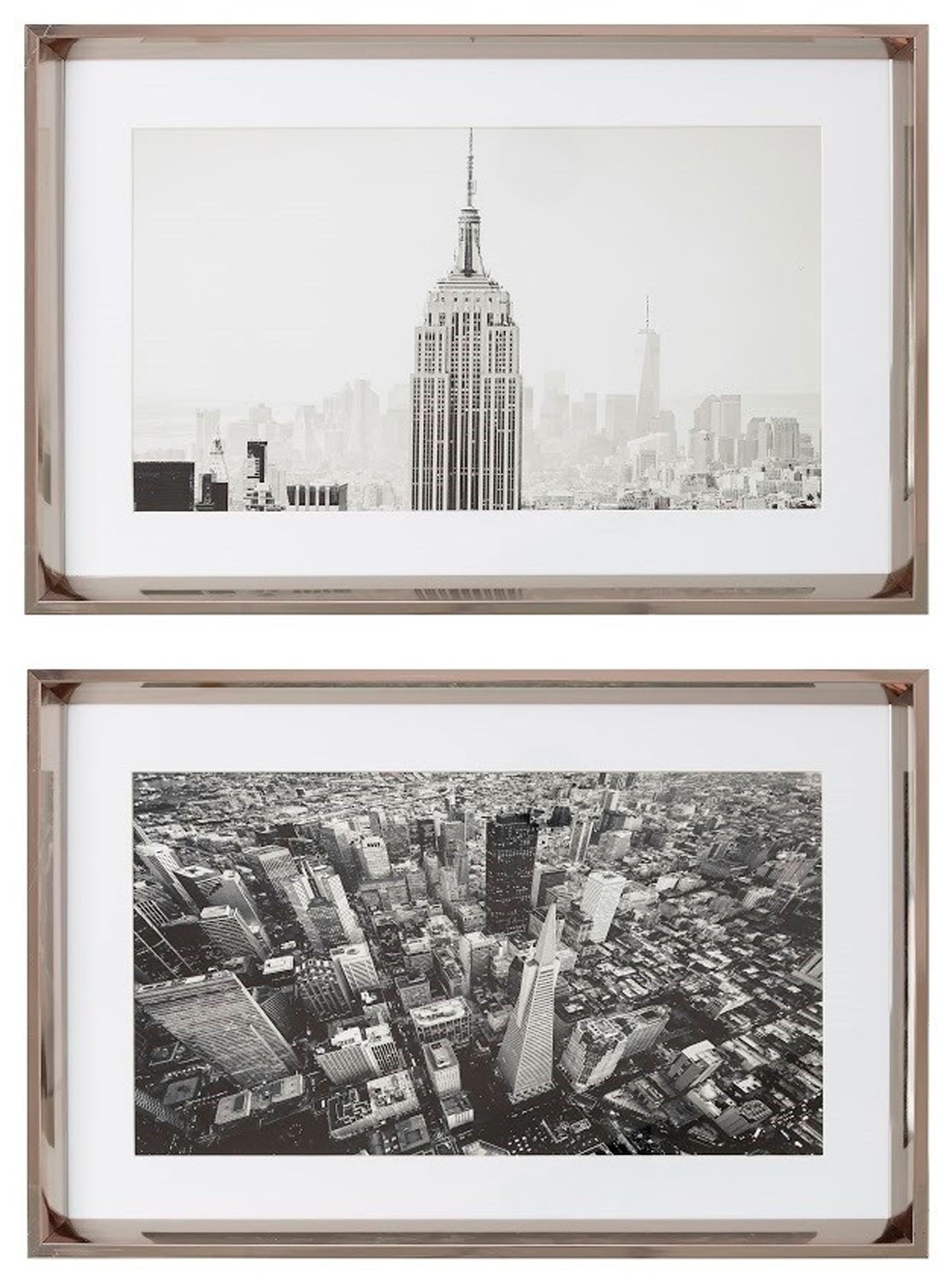 CUADRO DECORATIVO SALÓN NUEVA YORK BORDE PLATEADO 60X40X3,5CM