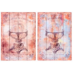 CUADRO DECORATIVO MAPAMUNDI MADERA 44X60X3CM