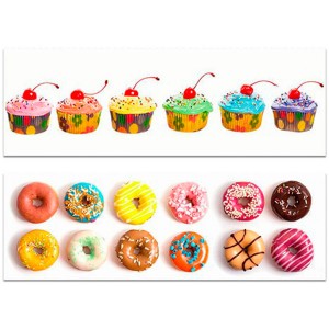 CUADRO DECORATIVO LIENZO DULCES RECTANGULAR 30X90X2CM