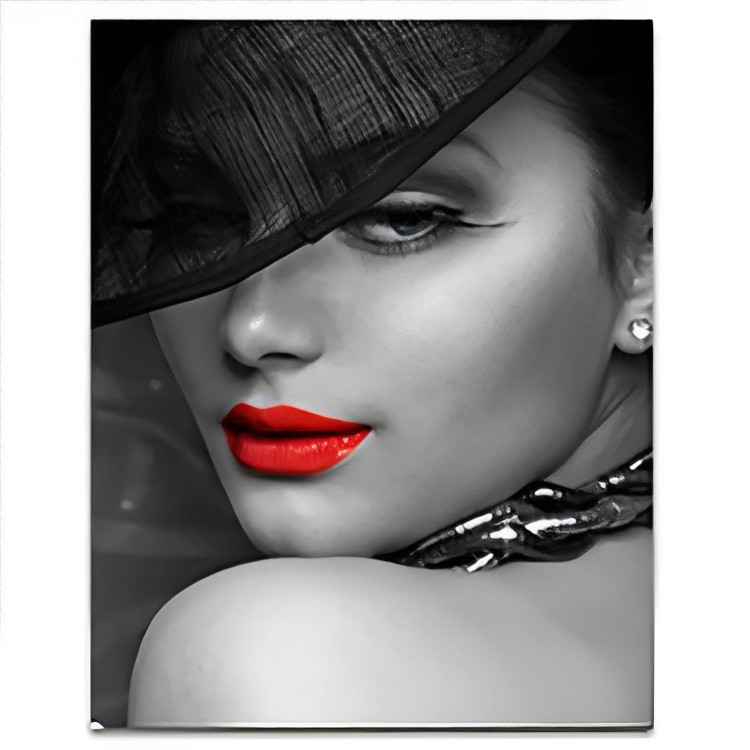 CUADRO DECORATIVO LIENZO MUJER BLACK & WHITE 40X50CM