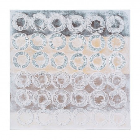 CUADRO DECORATIVO CÍRCULO EN COLOR CREMA 60X60CM