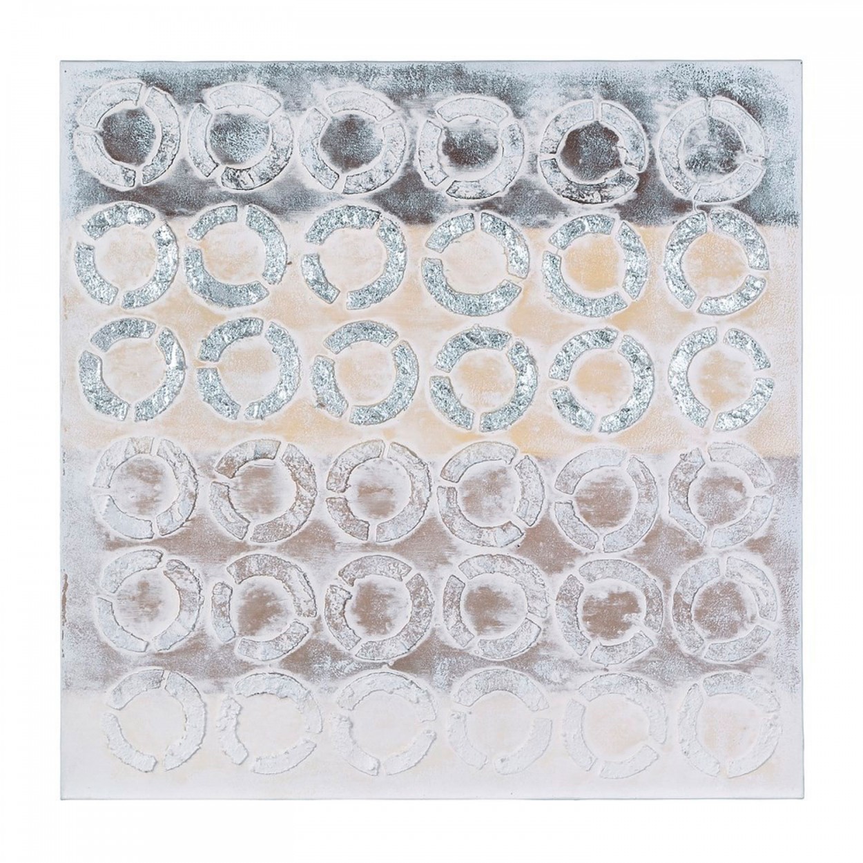 CUADRO DECORATIVO CÍRCULO EN COLOR CREMA 60X60CM