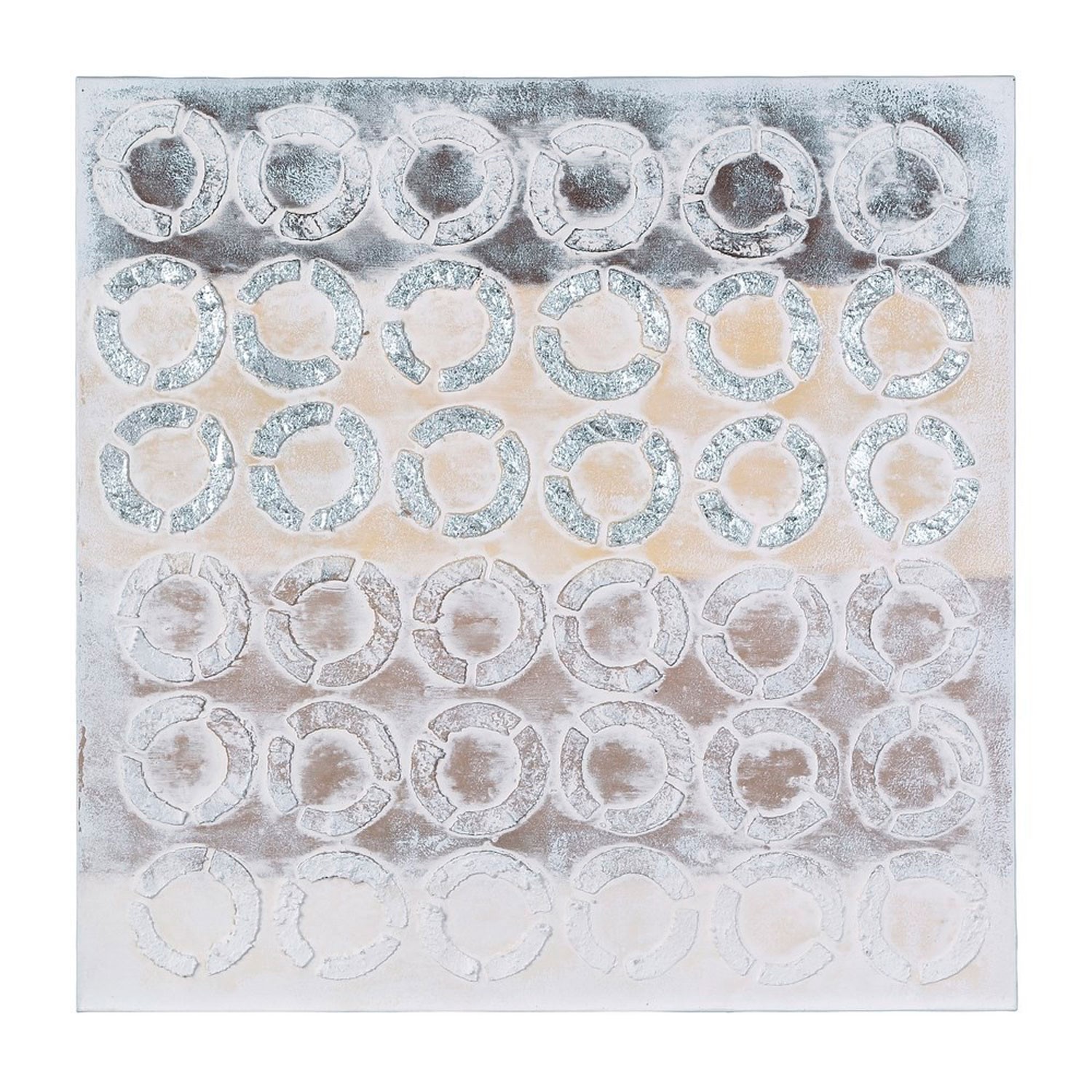 CUADRO DECORATIVO CÍRCULO EN COLOR CREMA 60X60CM