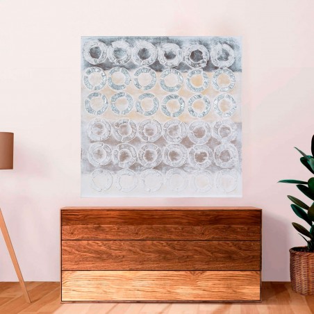 CUADRO DECORATIVO CÍRCULO EN COLOR CREMA 60X60CM