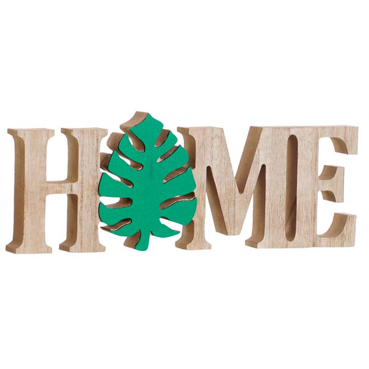 FIGURA DECORATIVA PALABRA HOME HOJA 30X2,5X11CM