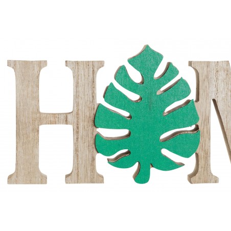 FIGURA DECORATIVA PALABRA HOME HOJA 30X2,5X11CM