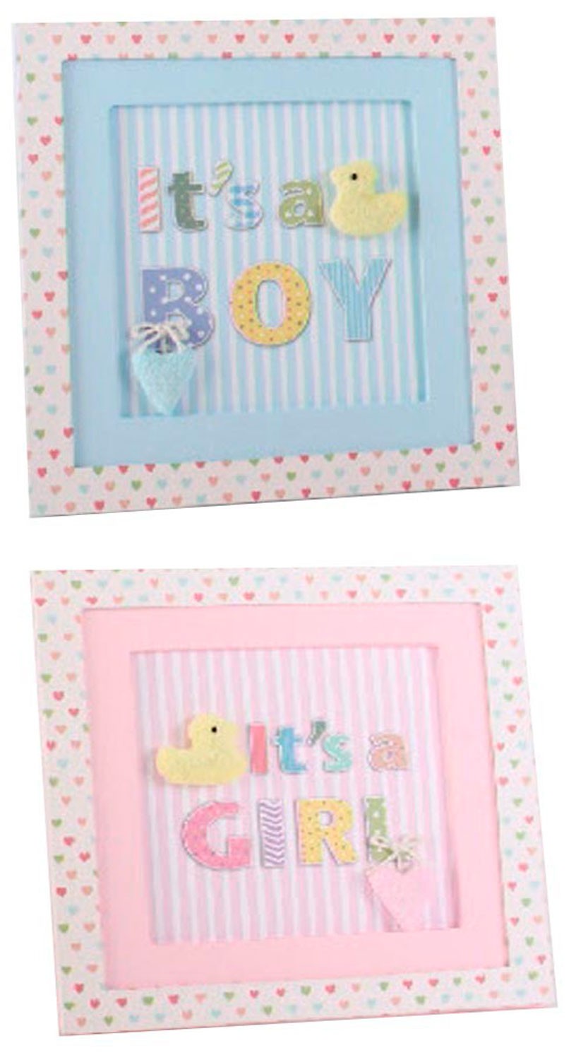 CUADRO DECORATIVO INFANTIL CARTÓN Y TELA 24X24X2CM