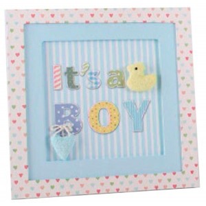 CUADRO DECORATIVO INFANTIL CARTÓN Y TELA 24X24X2CM