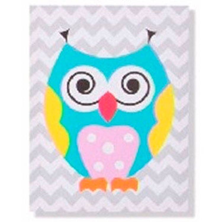 CUADRO DECORATIVO LIENZO BUHO COLORES 30X40X2CM