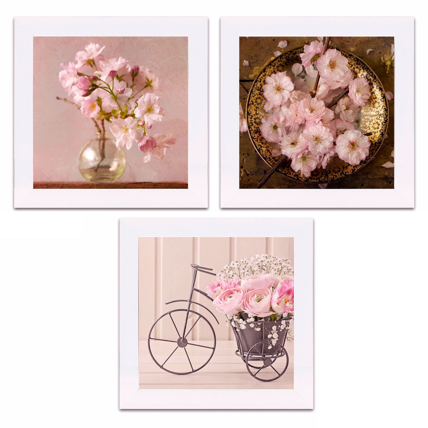 CUADRO DECORATIVO PVC FOTOIMPRESIÓN FLORES 30X30X1,5CM