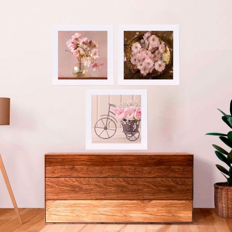 CUADRO DECORATIVO PVC FOTOIMPRESIÓN FLORES 30X30X1,5CM