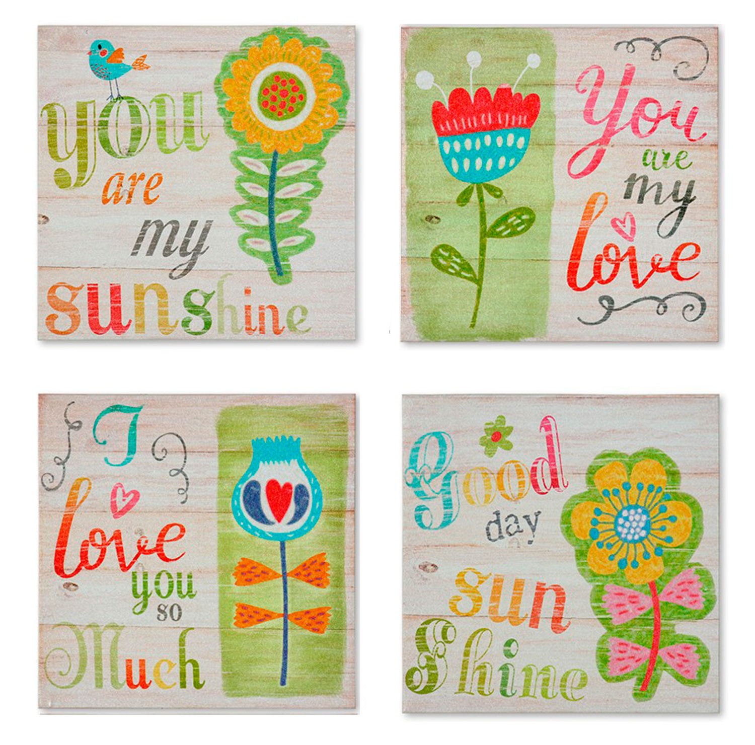 CUADRO DECORATIVO LIENZO FRASES FLORES 28X1,5X28CM