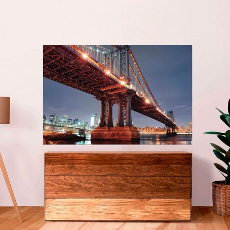 CUADRO DECORATIVO LIENZO PUENTE MANHATTAN BROOKLYN 120X80CM