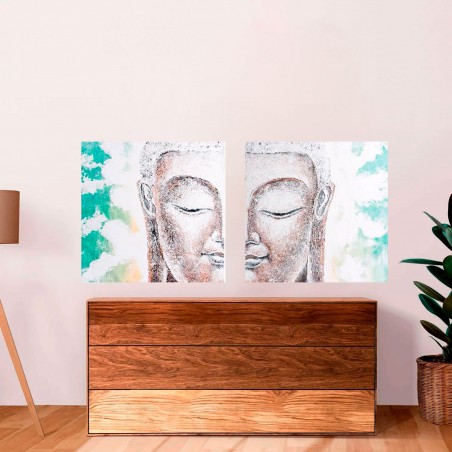 CUADRO DECORATIVO LIENZO RELIEVE BUDA 80X80X2,8CM