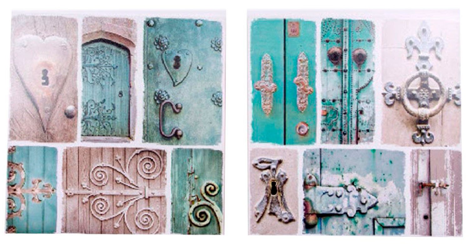 Lienzo fotoimpresión de puertas antiguas. Dos modelos. (80 x 80 x 3 cm)