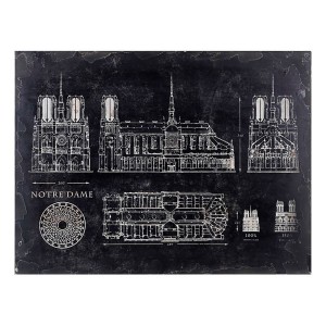 CUADRO NOTRE DAME DE PARIS BLANCO Y NEGRO 80X4X60CM