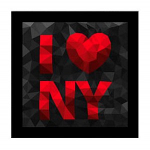 CUADROS LIENZO "I LOVE NEW YORK"DISEÑO GEOMÉTRICO 50X50CM