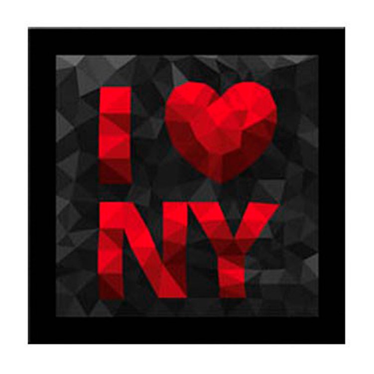 CUADROS LIENZO "I LOVE NEW YORK"DISEÑO GEOMÉTRICO 50X50CM