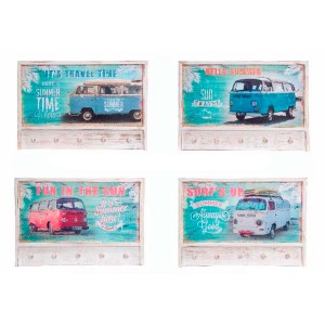 Perchero de Pared Original con Diseño de Surf en Madera