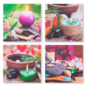 CUADRO DECORATIVO LIENZO ZEN CON VELAS 40X40X2CM