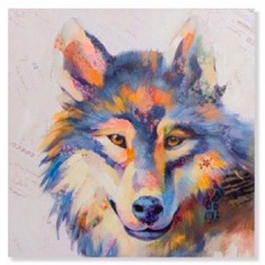 CUADRO DECORATIVO LIENZO LINO PERROS 50X50X3CM