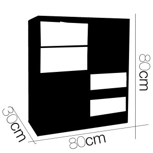 ESTANTERÍA LIBRERIA MDF FLIP 80X30X80CM