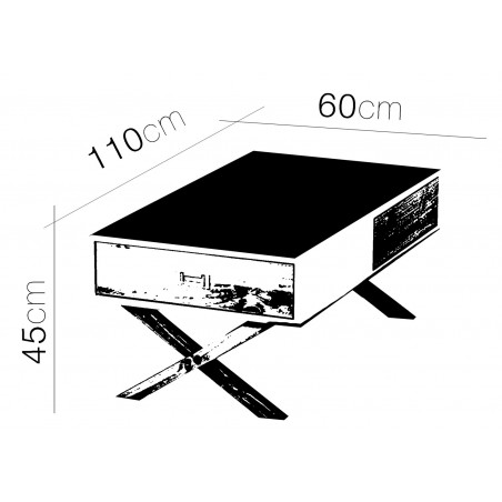 MESA CENTRO DE CAFÉ CLASSIC MILO 110X60X45CM