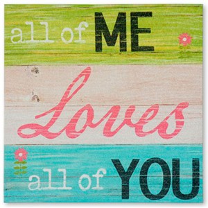 CUADRO DECORATIVO LIENZO FRASE COLORES 28X1,5X28CM