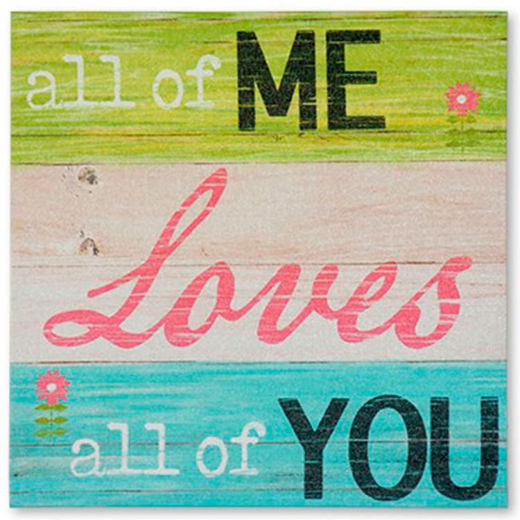 CUADRO DECORATIVO LIENZO FRASE COLORES 28X1,5X28CM
