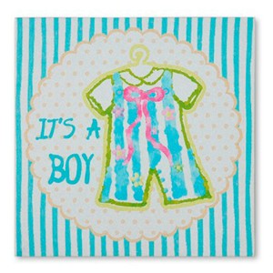 CUADRO DECORATIVO INFANTIL LIENZO BABY SHOWER 28X1,5X28CM