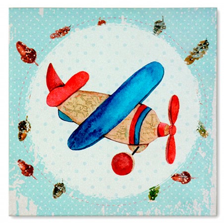 CUADRO DECORATIVO LIENZO INFANTIL JUGUETES 28X1,5X28CM