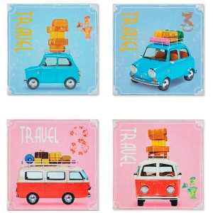 CUADRO DECORATIVO LIENZO COCHE VIAJERO 28X1,5X27CM