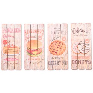 CUADRO DECORATIVO MADERA TABLA COMIDA 34,5X15X2CM