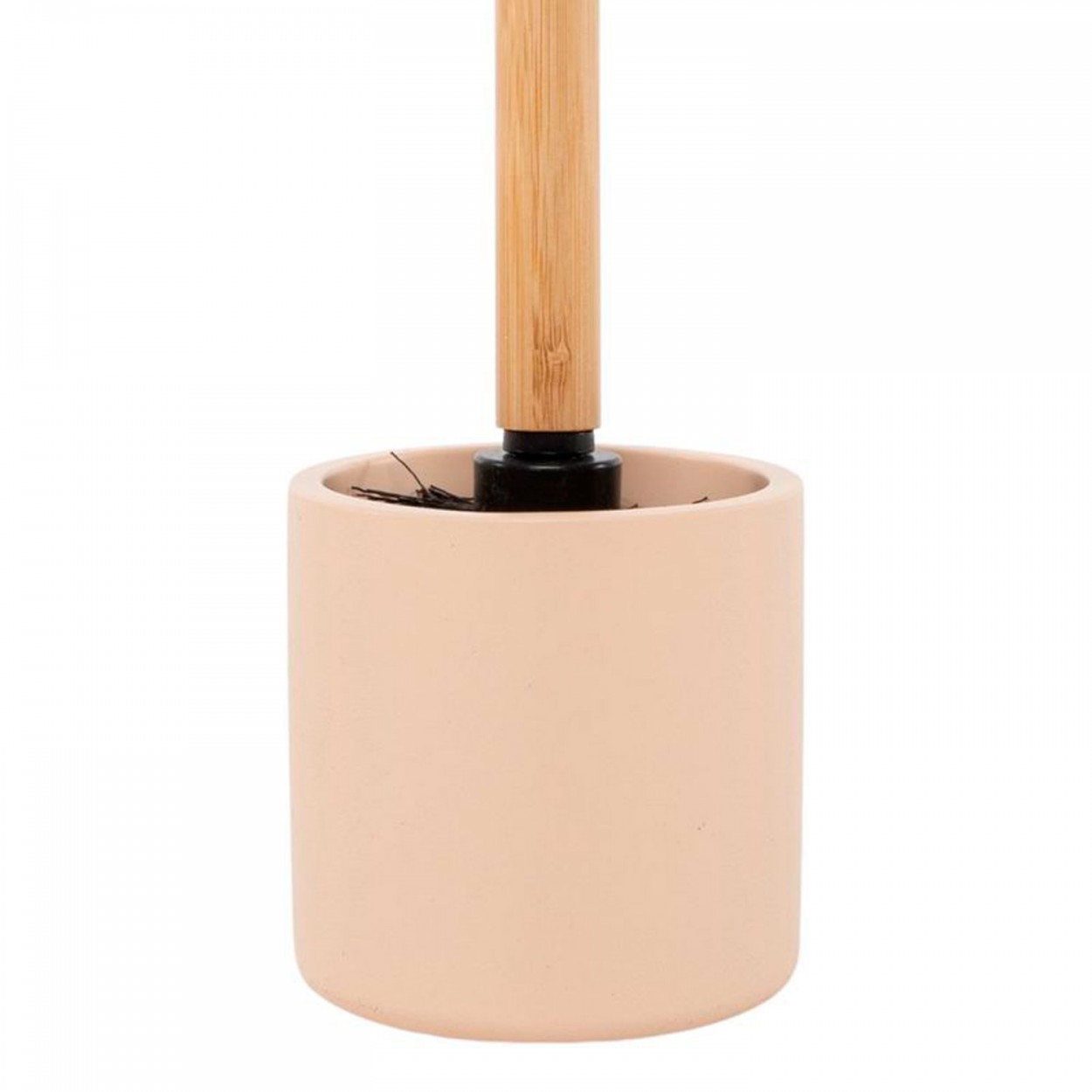 ESCOBILLERO DE BAÑO RESINA ROSA PASTEL BAMBÚ 9,8X9,8X36CM