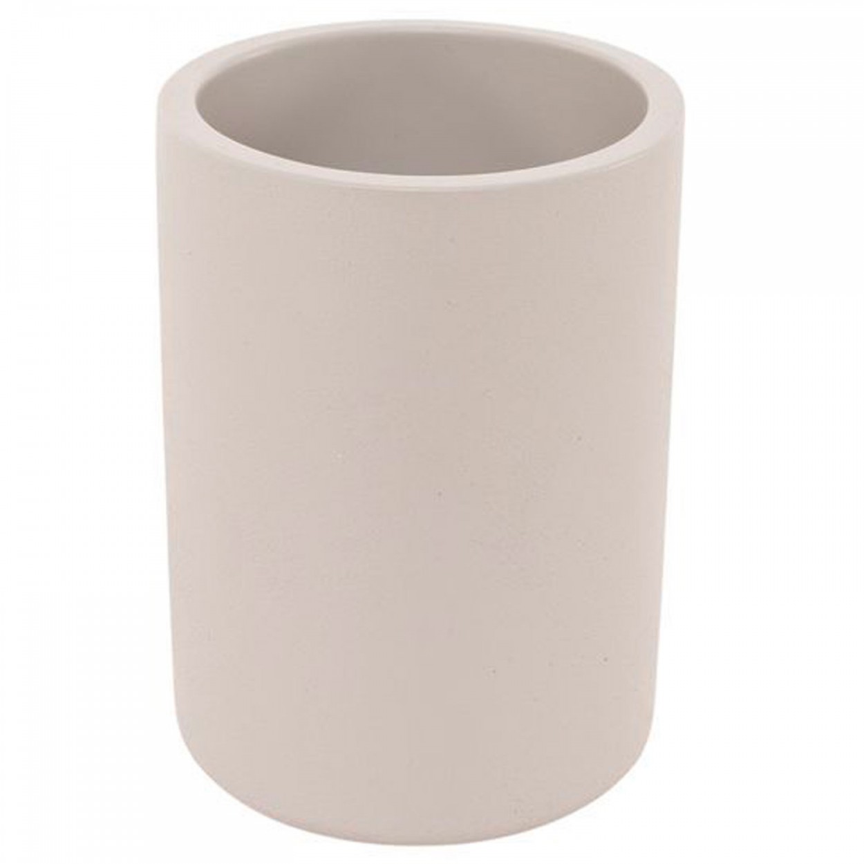VASO PORTACEPILLOS RESINA GRIS PASTEL ACABADO CHIC 7,5X7,5X10,2CM