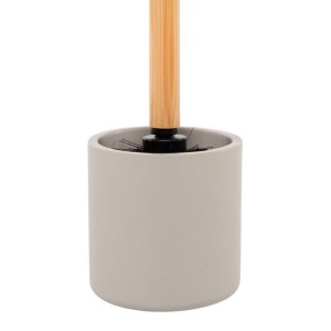 ESCOBILLERO DE BAÑO RESINA GRIS PASTEL BAMBÚ 9,8X9,8X36CM