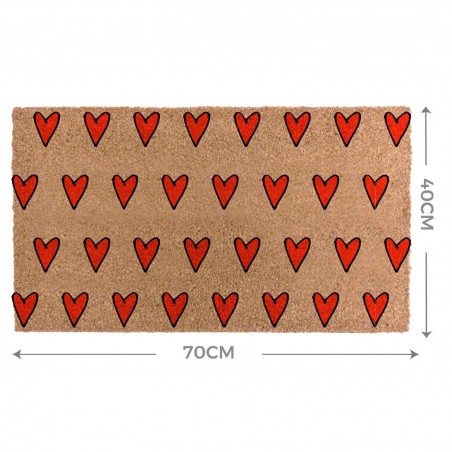 FELPUDO FIBRA COCO LOVE CORAZONES 70X40CM
